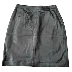 Style & Co Collections vintage Women Genuine Leather Skirt Size 6 black